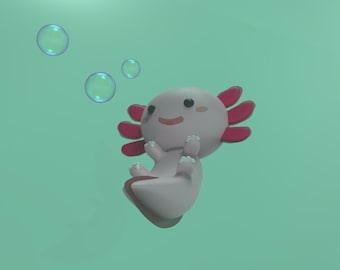 3D MODEL Axolotl cute STL file