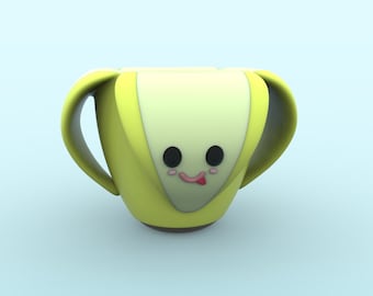 3D MODEL Cute Banana Flower Pot Planter pencil pen holder STL file