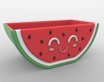 3D MODEL Cute Watermelon Flower Pot Planter STL file