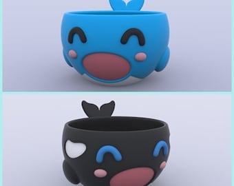 Cute Whale Killer Whale flower pot keychain planter pen pencil cup holder organizer stl file digital