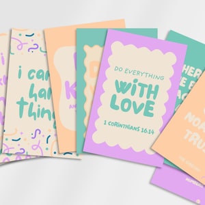Bigliettini cristiani per la merenda dei bambini / Biglietti di incoraggiamento con versetti biblici stampabili / Download digitale