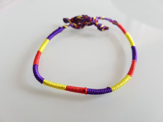 PULSERA MACRAME Estilo THIN 2 mm ancho Bandera Republicana Pulseras Bisutería