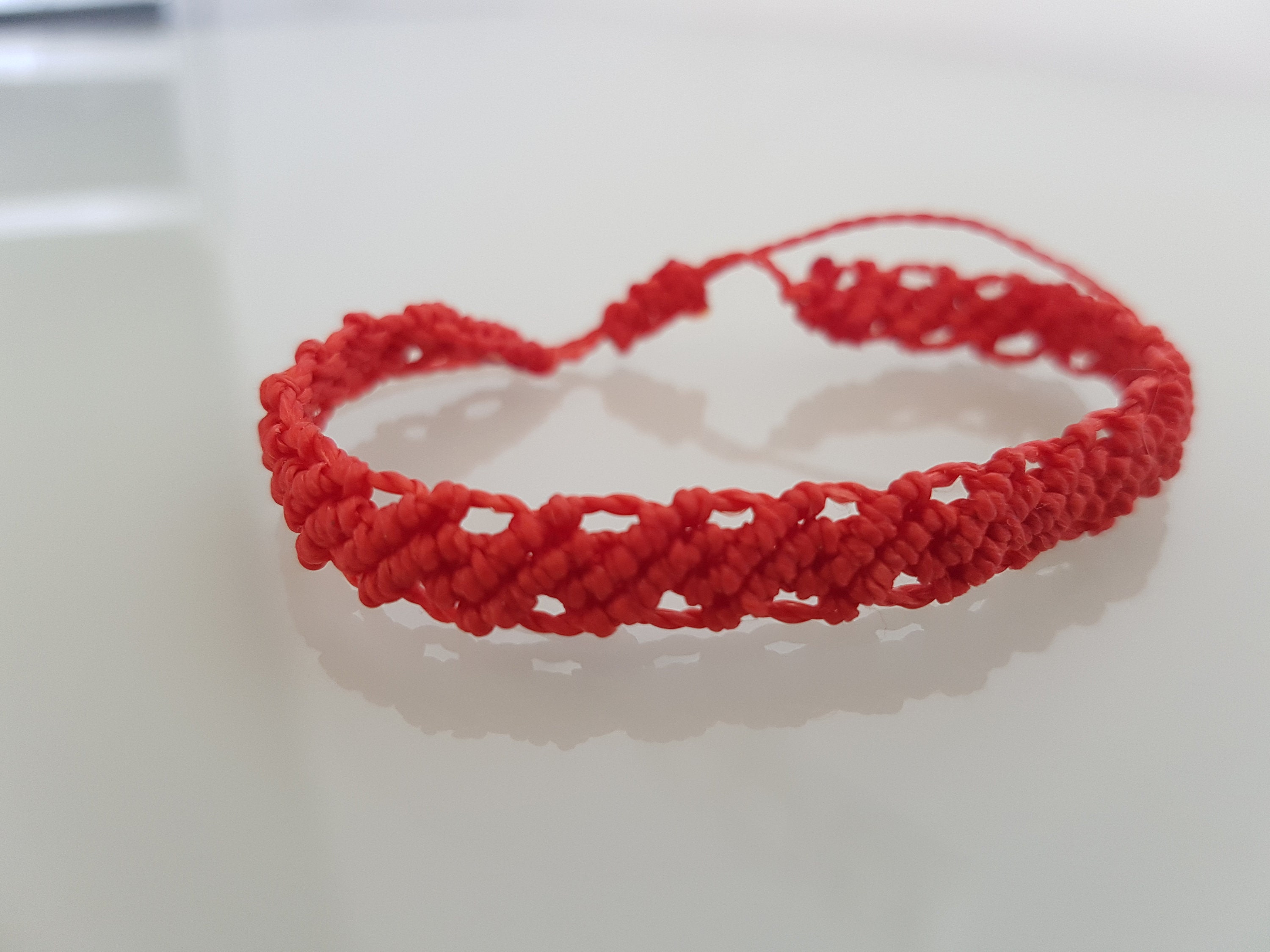 Pulsera Roja De La Suerte Pulsera Roja de la Suerte en Macramé Hilo Encerado Linhasita | Etsy