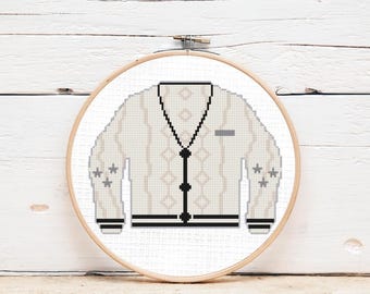 Folklore Strickjacke Kreuzstichmuster