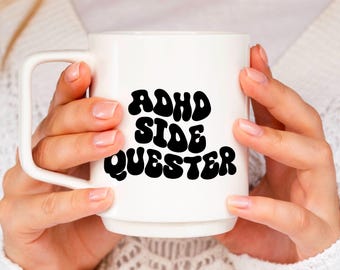 ADHD Side Quester png | Funny Gamer Mental Health Sublimation | Neurodivergent Digital Download | Cute ADHD PNG for T-Shirts
