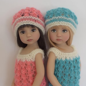 9. Lace Dress & Hat - PDF Knitting Pattern for Dianna Effner 13&quot; Little Darling Dolls