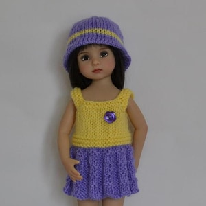 10. Summer Dress & Hat - PDF Knitting Pattern for Dianna Effner 13&quot; Little Darling Dolls