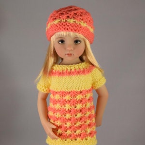 3. Dress & Hat - PDF Knitting Pattern for Dianna Effner 13&quot; Little Darling Dolls