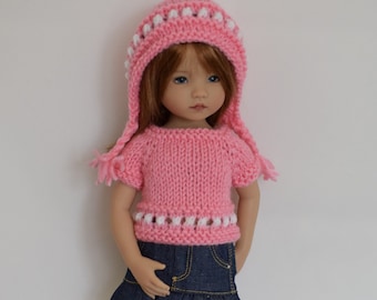 17. Sweater & Hat - PDF Knitting Pattern for Dianna Effner 13" Little Darling Dolls