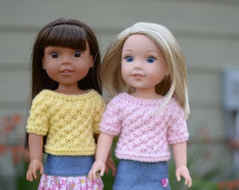 2.Stern Pullover - PDF Strickanleitung für 14"Wishers Puppen