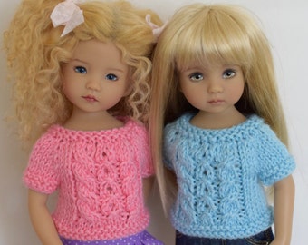 19. Little Sweater  - PDF Knitting Pattern for Dianna Effner 13" Little Darling Dolls