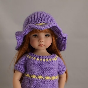 4. Dress & Hat - PDF Knitting Pattern for Dianna Effner 13&quot; Little Darling Dolls