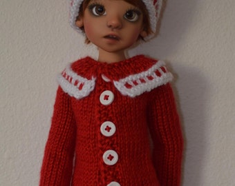 6. Christmas Coat & Hat - PDF Knitting Pattern for Kaye Wigg's 18" MSD bjd dolls like Layla, Izzy, and Hope