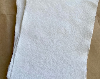 BLEMISHED deckle edge handmade cotton rag paper - 5x7", A6, A5, A4, | Wedding Invites, Stationery Paper, Handmade Paper