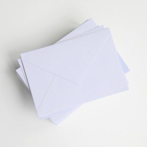 White Recycled Envelopes Pointy Flaps, organic edges, hand made paper envelopes, fine art paper, 100% recycled paper