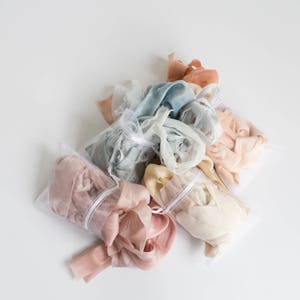 Silk Ribbon Bundle | OFF CUTS / REMNANTS sample bag | Plant based, hand dyed silk ribbons