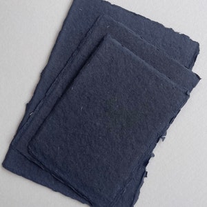 Indigo deckle-edge cotton rag paper, Sizes available: 5x7", A6, A5 | Wedding Invites, Stationery Paper, Handmade Paper