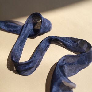 Navy Blue color Silk ribbon
