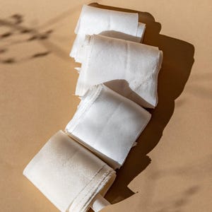 Silk Ribbon | CREAMY WHITES | Plant Dyed Silk Ribbon / Styling Bundle Luxe wedding ribbon, floral ribbon, stationery ribbon, natural silk