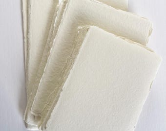 Cream handmade cotton rag paper, deckled edge, 5x7", 4x6", A5, A4, A3 Wedding Invitations, Stationery Paper, Invites, RSVP, Save the Date