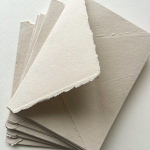 Beige Cotton Rag Envelopes 10 Pack | Sandy Beige Deckle Edge Envelopes | handmade paper envelopes for wedding invitations & special events.
