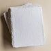 White deckle-edge cotton rag paper, Sizes available: 5x7