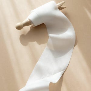 Seidenband | WEISS | Habotai Seide | Pflanzlich, handgefärbt, aus 100% Seide