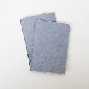 Handmade Paper Place Cards - Dusty Blue Escort Cards | Gift Tags | Recycled Paper | Name Cards | Calligraphy Cards | Deckle Edge Paper