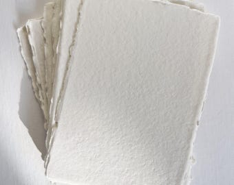 Ivory handmade cotton rag paper, deckled edge, 5x7", 4x6", A5, A4, A3 Wedding Invitations, Stationery Paper, Handmade Paper, Invites, RSVP