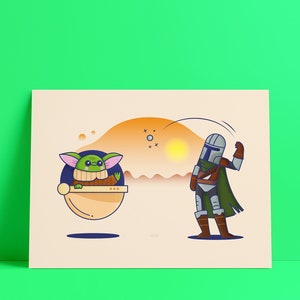 Questo è il modo bambino! Mandalorian A4 Print- Stampa artistica da parete / Film Art / Film / Home Decor / Stampa poster / Stampe TV / Stampa d&#39;arte digitale