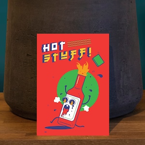Hot Stuff! A6 Postcard / Postcard Prints / Gift ideas/ Art Postcards / Funny Postcard/ Postcard/ Food Postcard/ A6