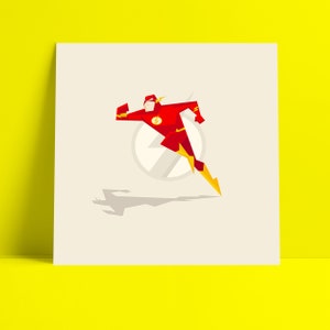 Impression d&#39;art The Scarlet Speedster super-héros - Art mural super-héros - Art de la bande dessinée