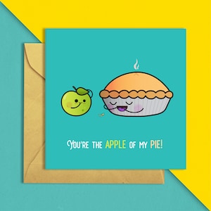 Cartão de felicitações Apple of my pie - Cartões de aniversário românticos engraçados, presente para ele, presente para ela, presente engraçado