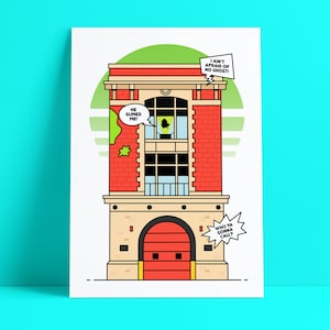 Ghostbusters Hook and Ladder Ghostbusters Wall Art | Movie Art | Film | Home Decor | Poster Print | TV Prints | Digital Art Print