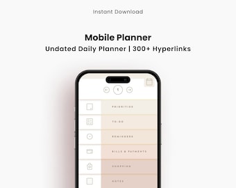 Digital Mobile Planner, Digital Pocket Planner, iPhone Digital Planner, Android Digital Phone Planner, Plan Your Day - Peach Mode
