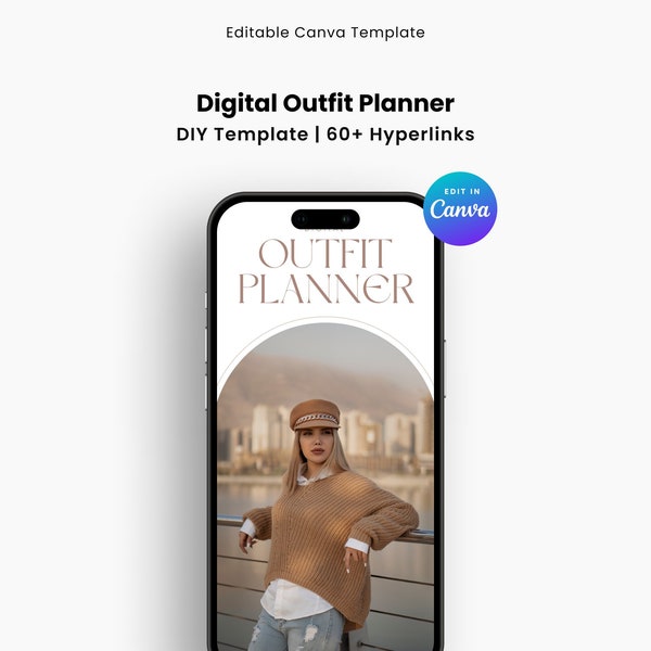 Outfit Planner | Editable Canva Template | Summer and Winter Outfit Wardrobe | That Girl Planner | Adhd Planner | Digital Mobile Planner