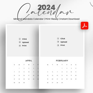 Kalendermall 2024: Redigerbar PDF, kommersiellt bruk (direktnedladdning)