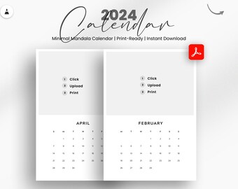 2024 Calendar, PDF template, Commercial Template, 100% Editable, Editable Template | Instant Download