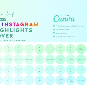 Instagram Highlight, Minimalist, Instagram Story Icons, Canva Template, Premade Icon, Editable Template |  DIY Template
