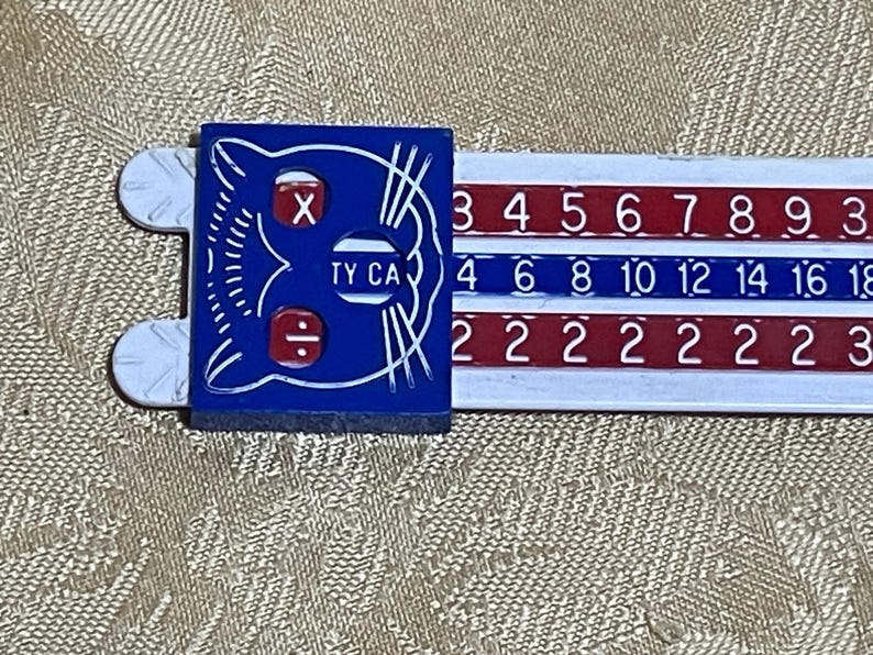 Old Sliding Math Machine Vintage Smarty Cat Math Tool | Retro Plastic Learning Toy | Mid Century ...