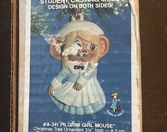 Vintage 1981 Alberta’s A-241 Pilgrim Girl Mouse Ceramic Mold