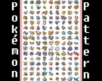 Pokemon Generation I (#1-151) -- Cross Stitch Pattern!