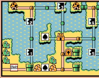 Super Mario Bros. 3 World 3 Map -- Cross Stitch Pattern!