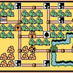 Carte du monde 1 de Super Mario Bros. 3 -- motif point de croix