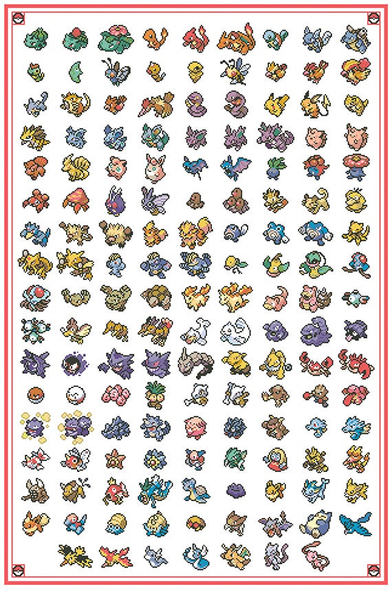 Pokémon Cross Stitch Kit: Includes patterns and materials to