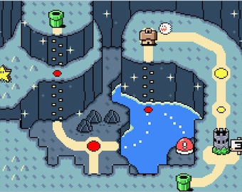 Super Mario World Vanilla Dome Map -- Cross Stitch Pattern!