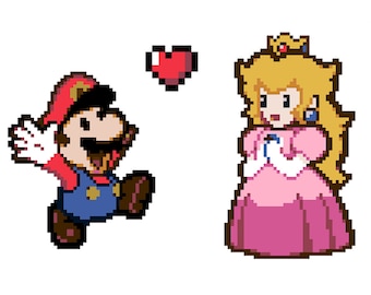 Paper Mario Love -- Cross Stitch Pattern!