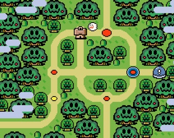 Super Mario World Forest of Illusion Map -- Cross Stitch Pattern!