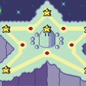 Carte routière des étoiles de Super Mario World -- modèle de point de croix !