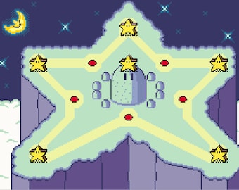 Super Mario World Star Road Map -- Cross Stitch Pattern!